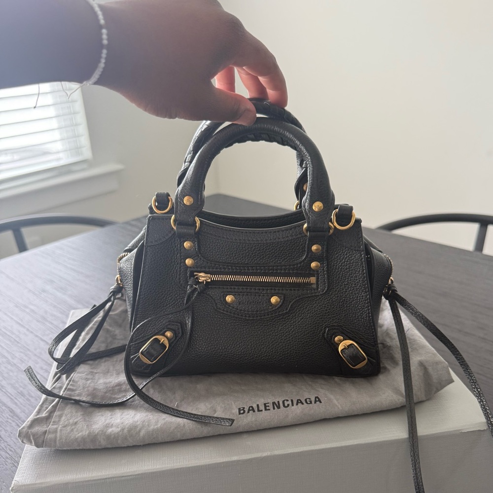 Balenciaga City Mini Bag with Gold Accents